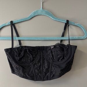 Black Lace Bustier Top